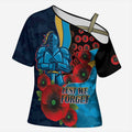 Gold Coast Titans ANZAC Personalised Cross Shoulder Shirt Lest We Forget Poppy Camo
