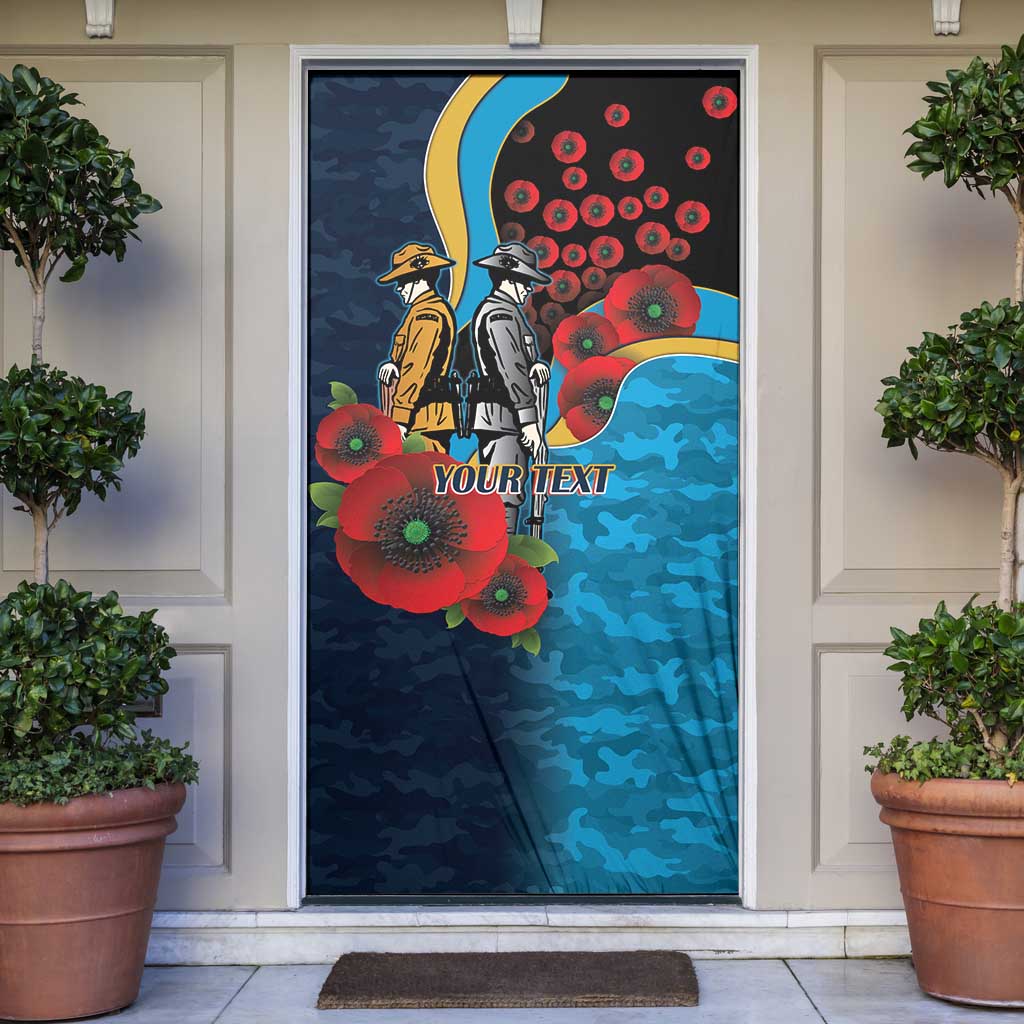 Gold Coast Titans ANZAC Personalised Door Cover Lest We Forget Poppy Camo