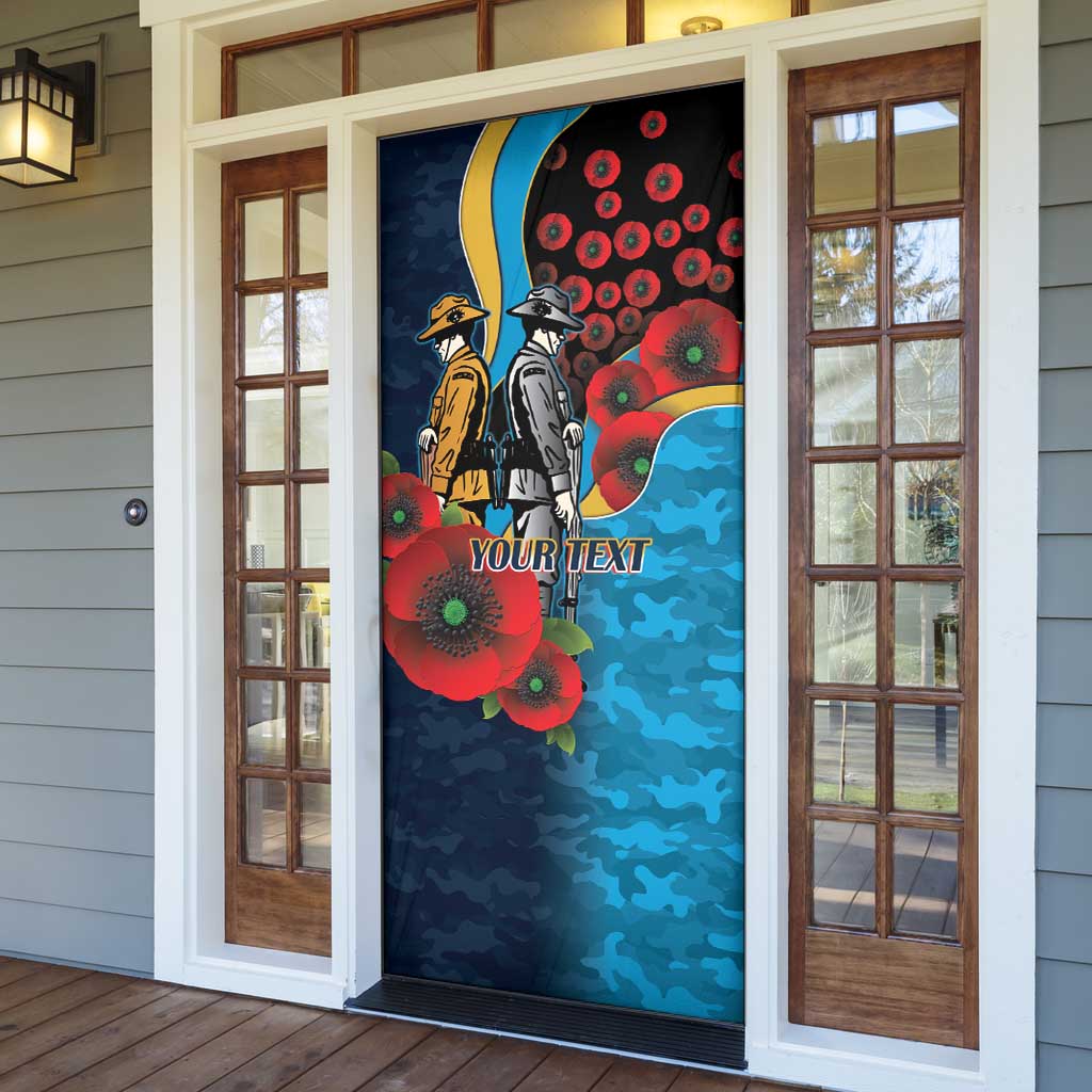 Gold Coast Titans ANZAC Personalised Door Cover Lest We Forget Poppy Camo