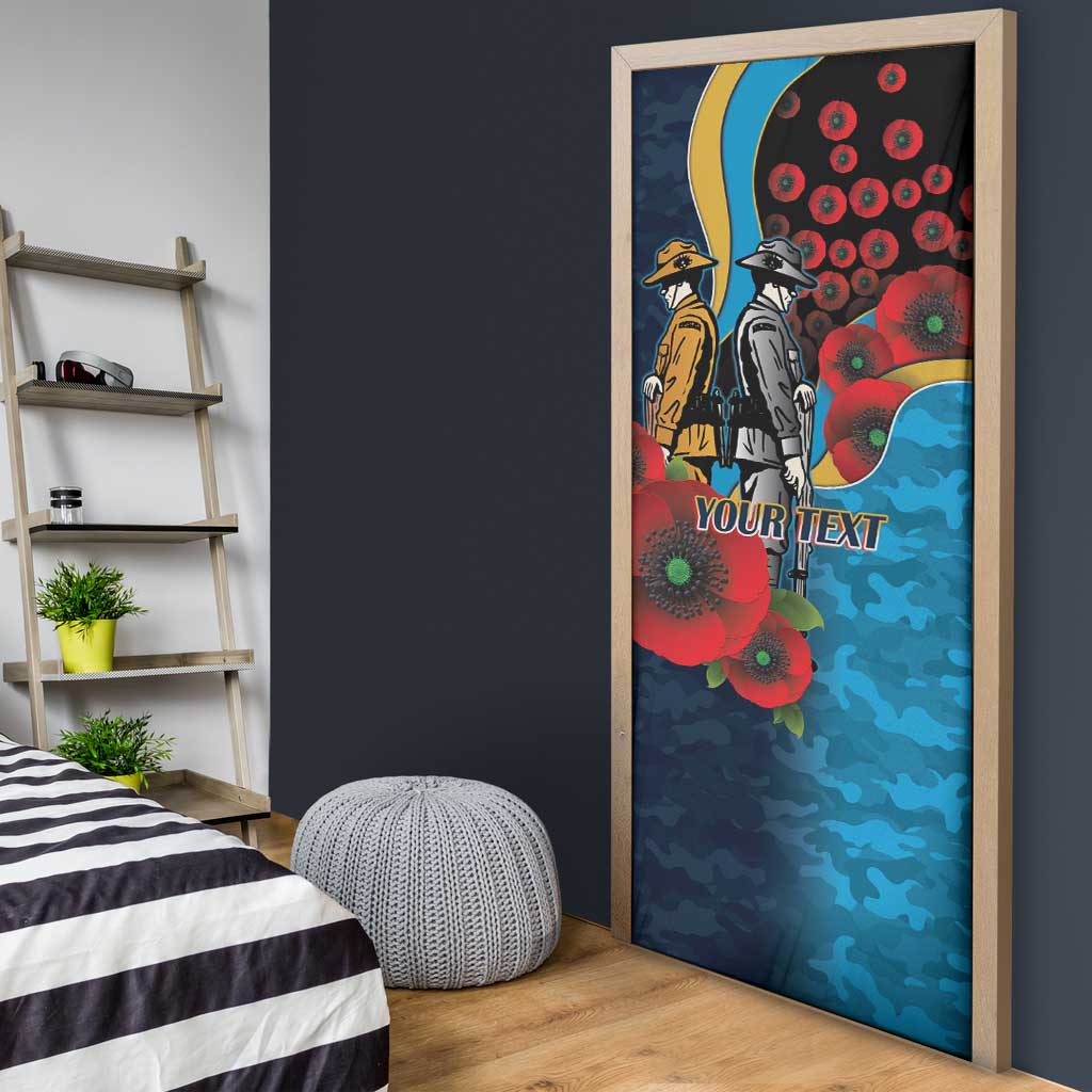 Gold Coast Titans ANZAC Personalised Door Cover Lest We Forget Poppy Camo