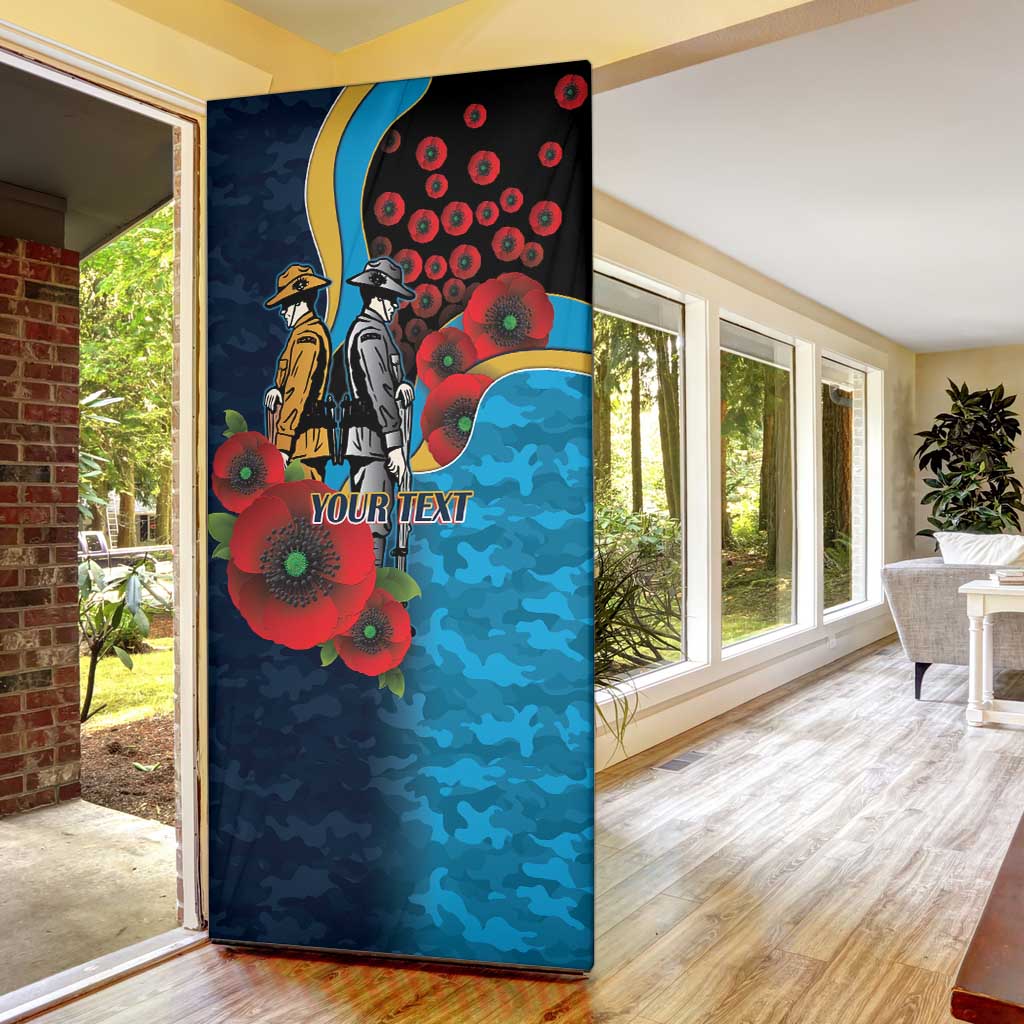 Gold Coast Titans ANZAC Personalised Door Cover Lest We Forget Poppy Camo
