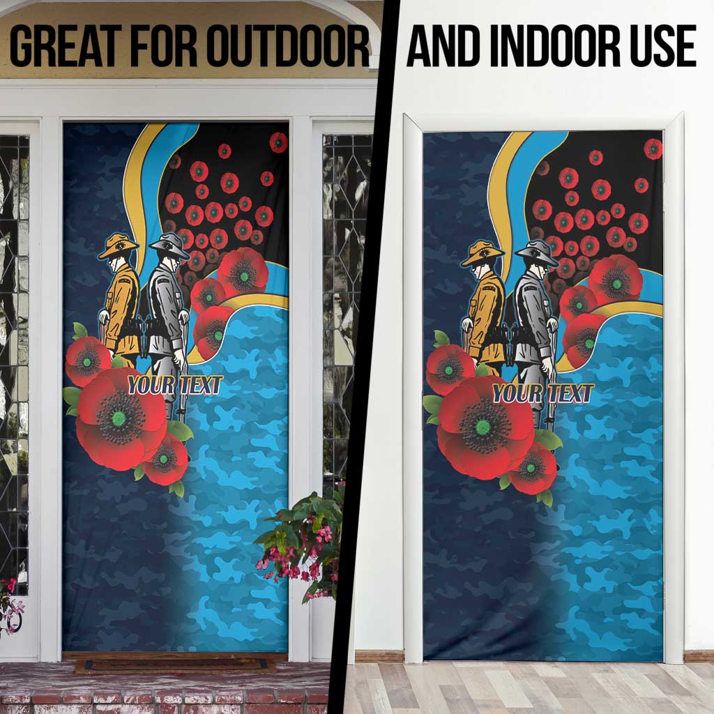 Gold Coast Titans ANZAC Personalised Door Cover Lest We Forget Poppy Camo