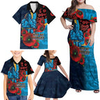 Gold Coast Titans ANZAC Personalised Family Matching Off Shoulder Maxi Dress and Hawaiian Shirt Lest We Forget Poppy Camo