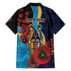 Gold Coast Titans ANZAC Personalised Family Matching Off Shoulder Maxi Dress and Hawaiian Shirt Lest We Forget Poppy Camo