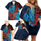 Gold Coast Titans ANZAC Personalised Family Matching Off Shoulder Short Dress and Hawaiian Shirt Lest We Forget Poppy Camo