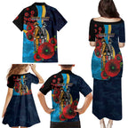 Gold Coast Titans ANZAC Personalised Family Matching Puletasi and Hawaiian Shirt Lest We Forget Poppy Camo