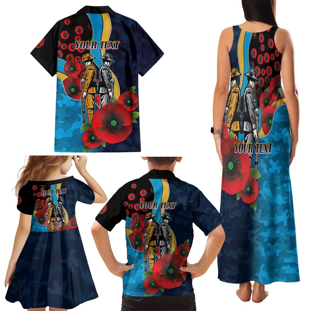 Gold Coast Titans ANZAC Personalised Family Matching Tank Maxi Dress and Hawaiian Shirt Lest We Forget Poppy Camo