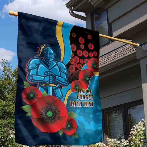 Gold Coast Titans ANZAC Personalised Garden Flag Lest We Forget Poppy Camo