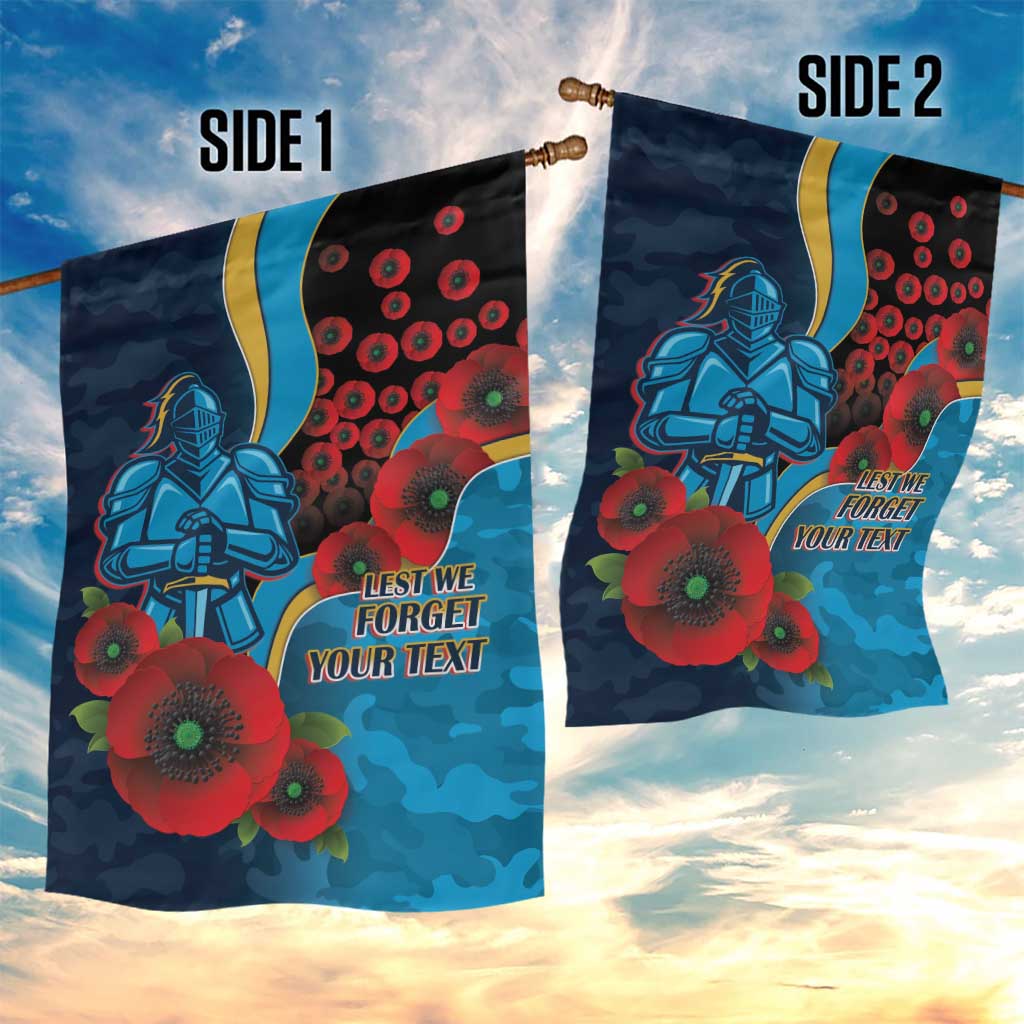 Gold Coast Titans ANZAC Personalised Garden Flag Lest We Forget Poppy Camo