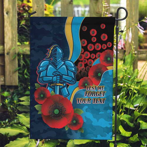 Gold Coast Titans ANZAC Personalised Garden Flag Lest We Forget Poppy Camo