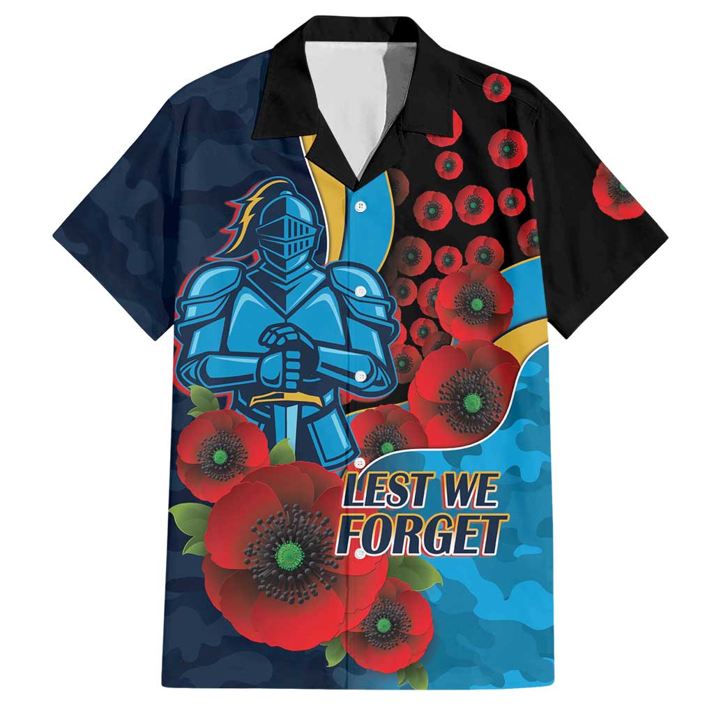 Gold Coast Titans ANZAC Personalised Hawaiian Shirt Lest We Forget Poppy Camo