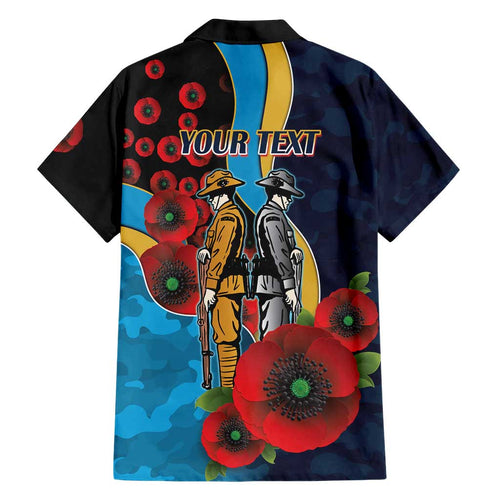 Gold Coast Titans ANZAC Personalised Hawaiian Shirt Lest We Forget Poppy Camo