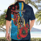 Gold Coast Titans ANZAC Personalised Hawaiian Shirt Lest We Forget Poppy Camo