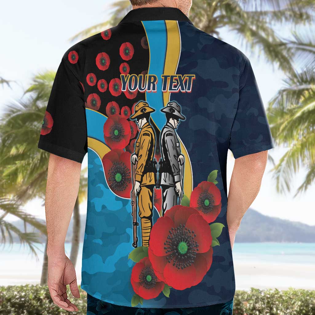 Gold Coast Titans ANZAC Personalised Hawaiian Shirt Lest We Forget Poppy Camo