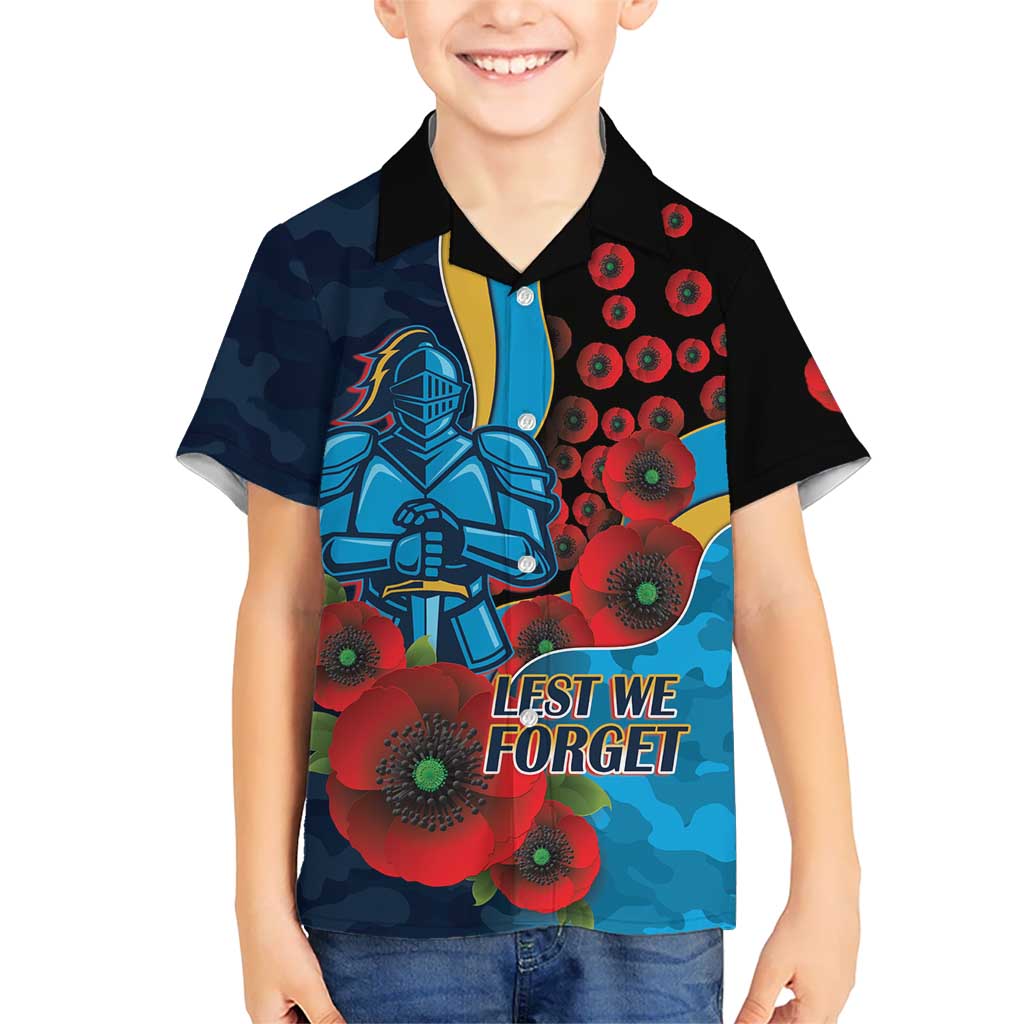 Gold Coast Titans ANZAC Personalised Hawaiian Shirt Lest We Forget Poppy Camo