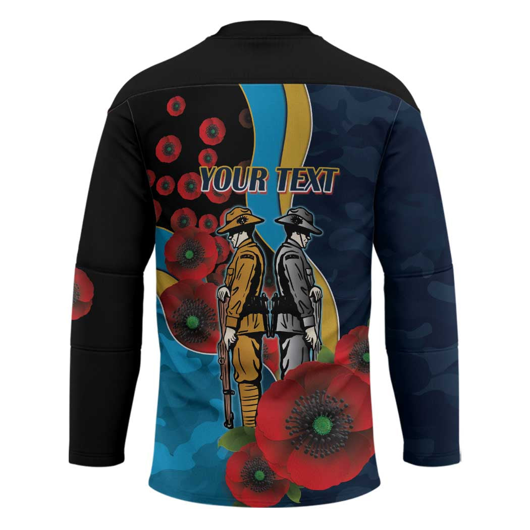 Gold Coast Titans ANZAC Personalised Hockey Jersey Lest We Forget Poppy Camo