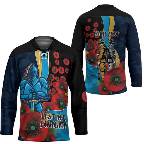 Gold Coast Titans ANZAC Personalised Hockey Jersey Lest We Forget Poppy Camo