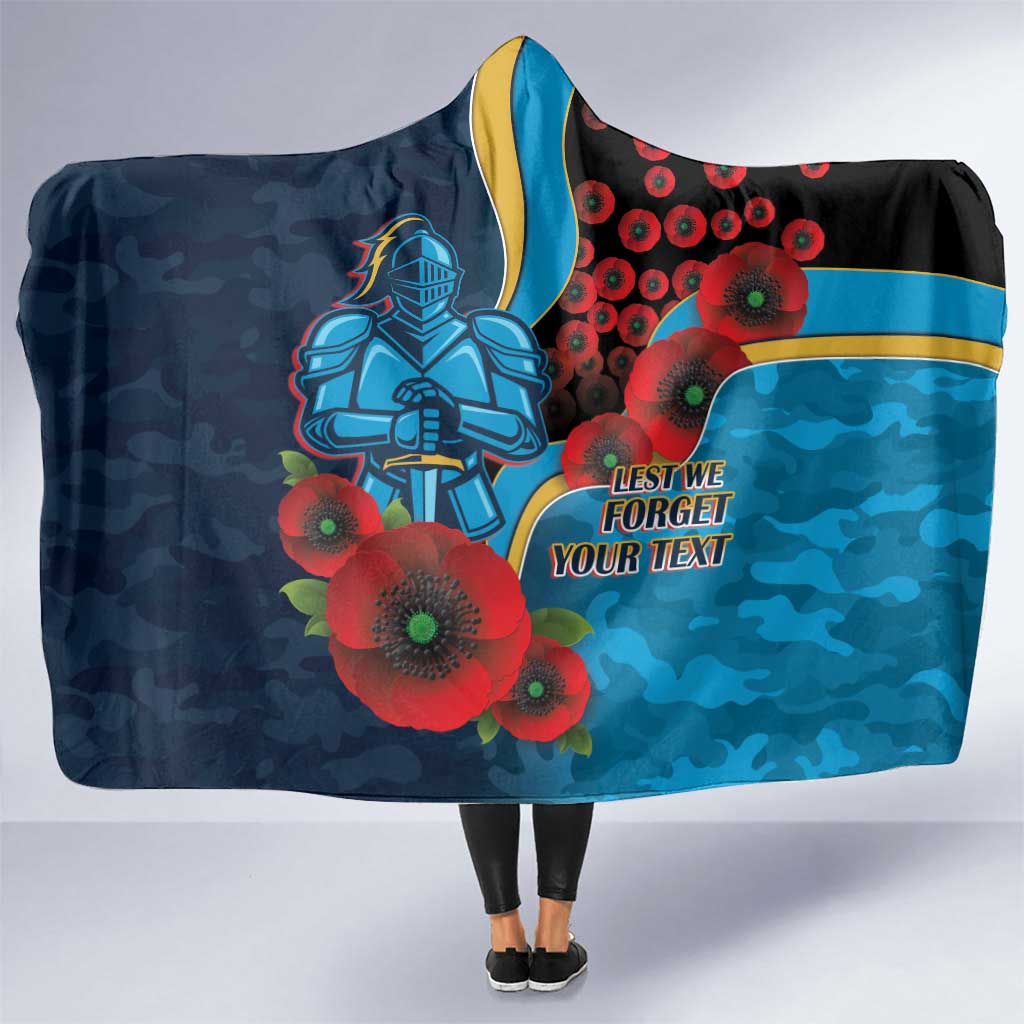 Gold Coast Titans ANZAC Personalised Hooded Blanket Lest We Forget Poppy Camo