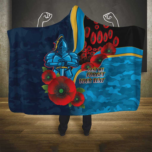 Gold Coast Titans ANZAC Personalised Hooded Blanket Lest We Forget Poppy Camo