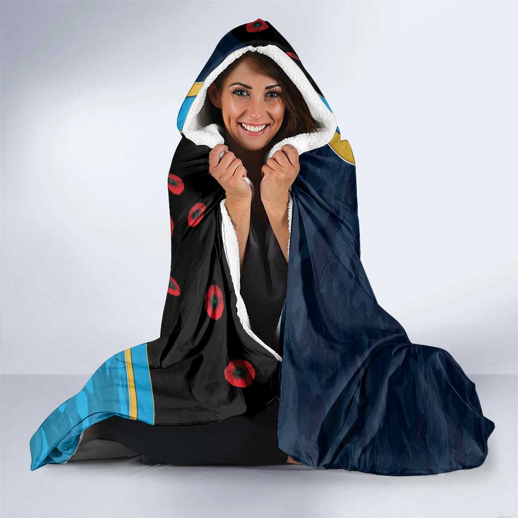 Gold Coast Titans ANZAC Personalised Hooded Blanket Lest We Forget Poppy Camo