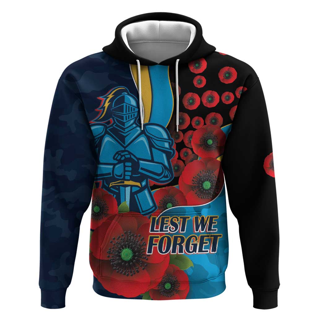 Gold Coast Titans ANZAC Personalised Hoodie Lest We Forget Poppy Camo