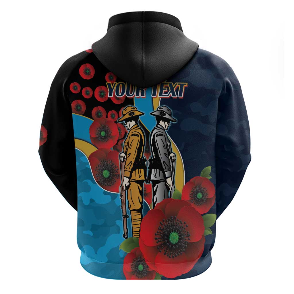 Gold Coast Titans ANZAC Personalised Hoodie Lest We Forget Poppy Camo