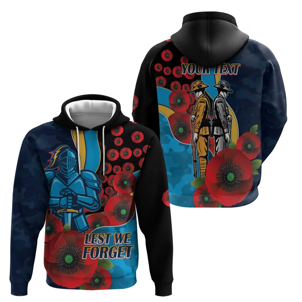 Gold Coast Titans ANZAC Personalised Hoodie Lest We Forget Poppy Camo