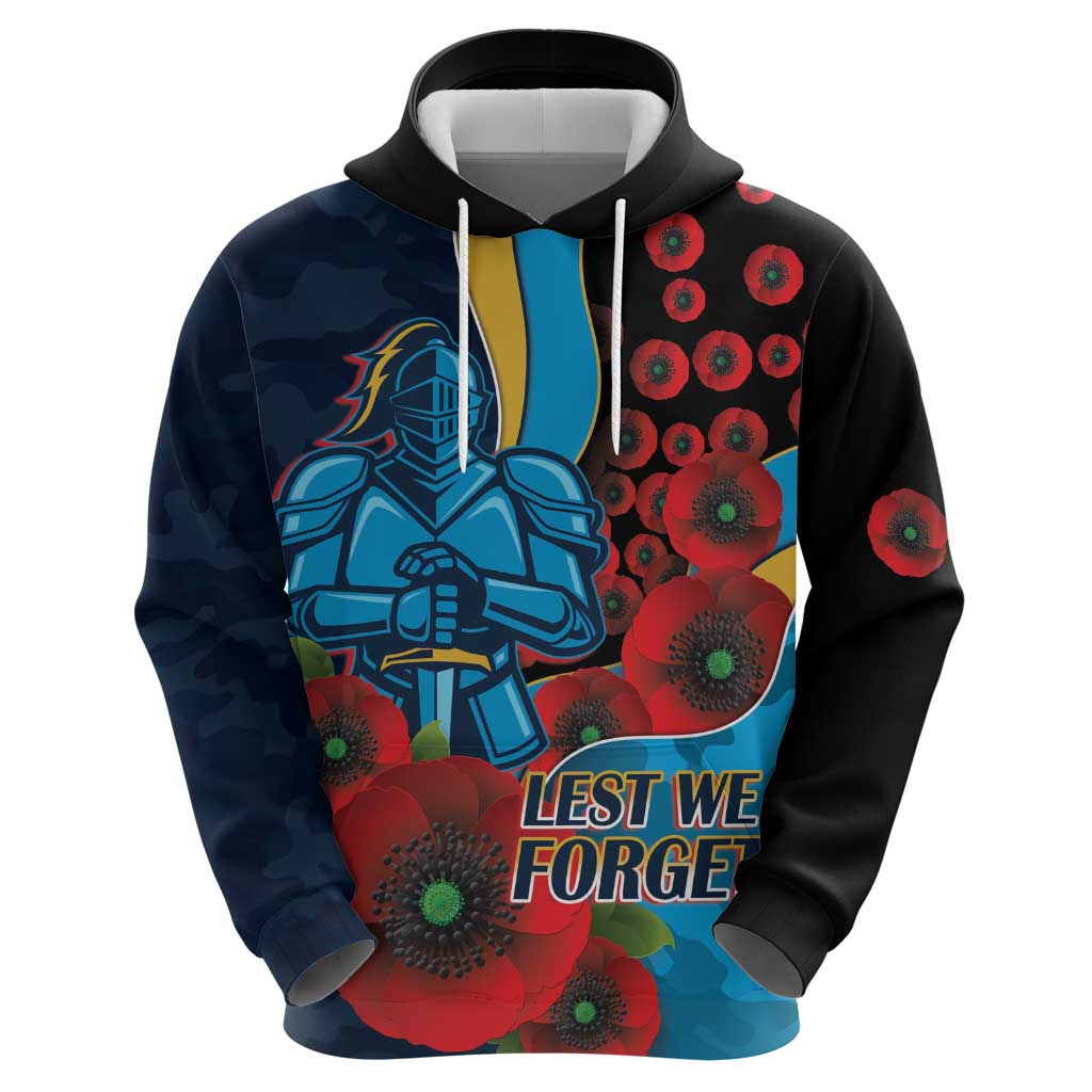 Gold Coast Titans ANZAC Personalised Hoodie Lest We Forget Poppy Camo