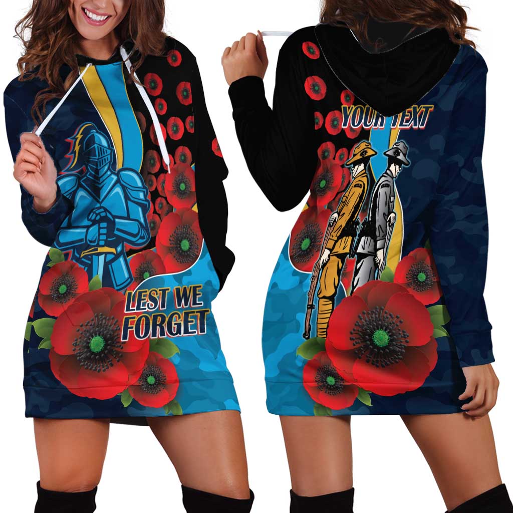 Gold Coast Titans ANZAC Personalised Hoodie Dress Lest We Forget Poppy Camo