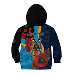 Gold Coast Titans ANZAC Personalised Kid Hoodie Lest We Forget Poppy Camo