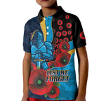 Gold Coast Titans ANZAC Personalised Kid Polo Shirt Lest We Forget Poppy Camo
