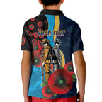 Gold Coast Titans ANZAC Personalised Kid Polo Shirt Lest We Forget Poppy Camo