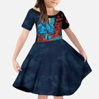 Gold Coast Titans ANZAC Personalised Kid Short Sleeve Dress Lest We Forget Poppy Camo