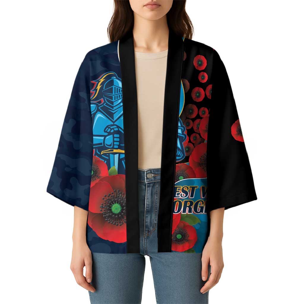 Gold Coast Titans ANZAC Personalised Kimono Lest We Forget Poppy Camo