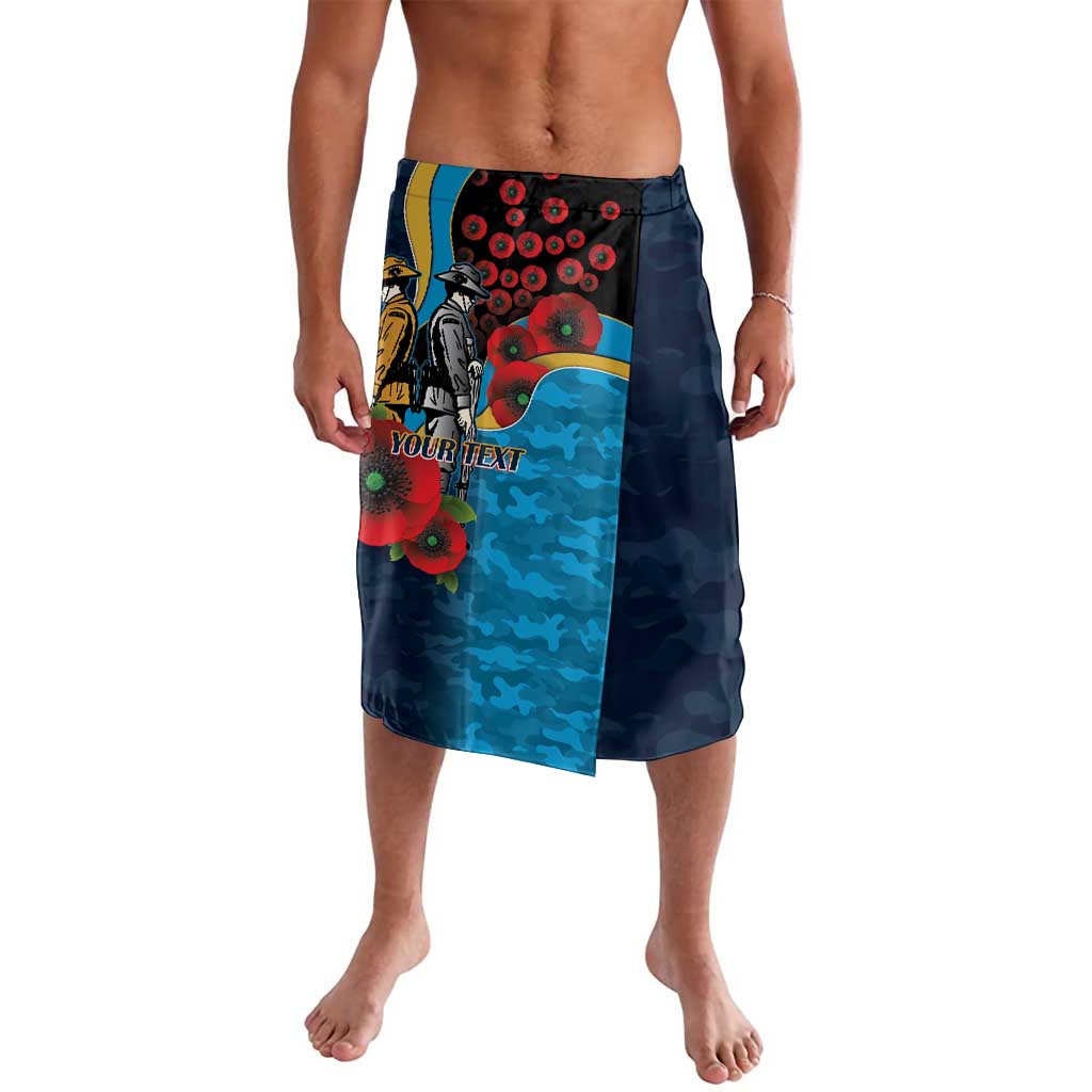 Gold Coast Titans ANZAC Personalised Lavalava Lest We Forget Poppy Camo