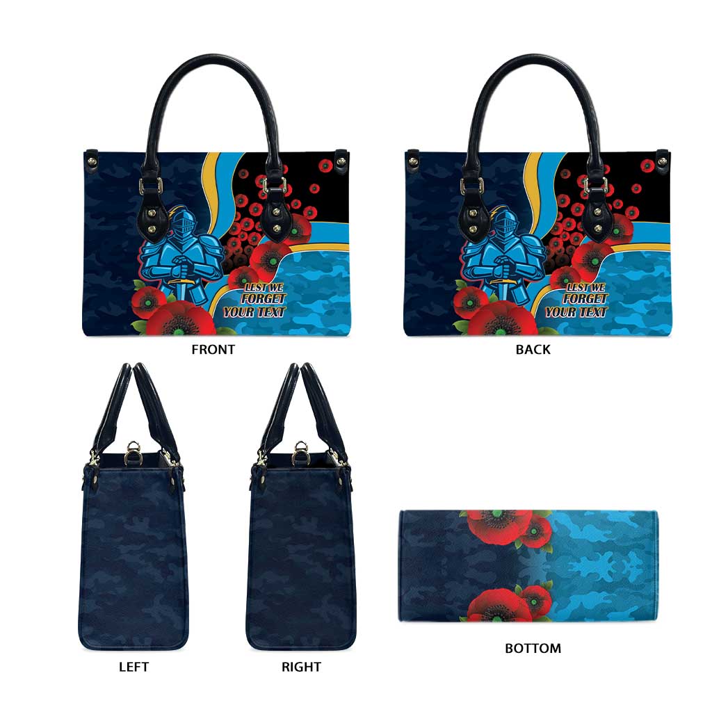 Gold Coast Titans ANZAC Personalised Leather Bag Lest We Forget Poppy Camo