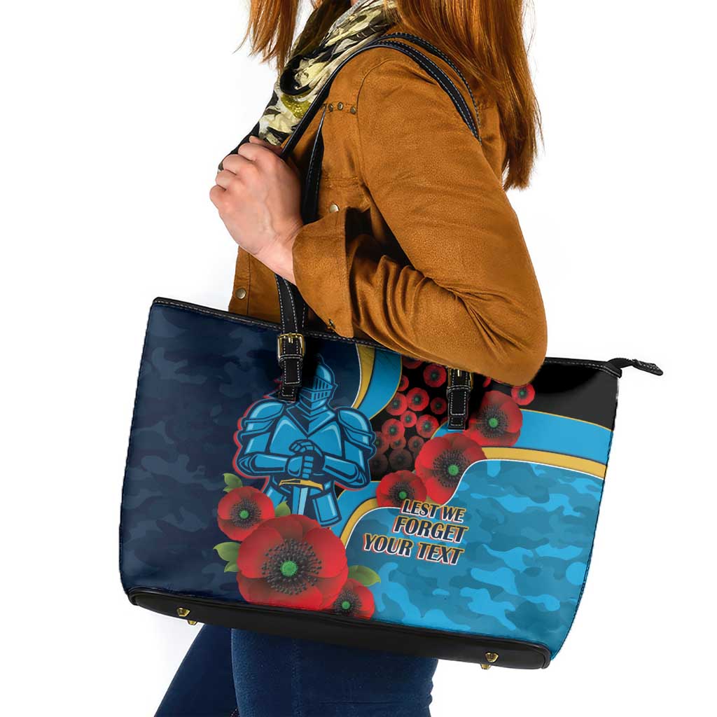 Gold Coast Titans ANZAC Personalised Leather Tote Bag Lest We Forget Poppy Camo