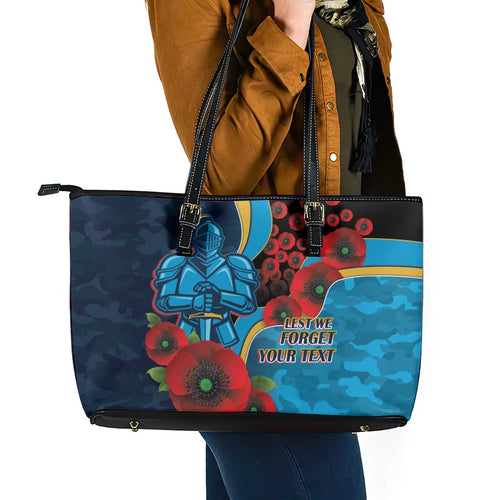 Gold Coast Titans ANZAC Personalised Leather Tote Bag Lest We Forget Poppy Camo