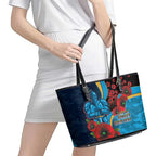 Gold Coast Titans ANZAC Personalised Leather Tote Bag Lest We Forget Poppy Camo