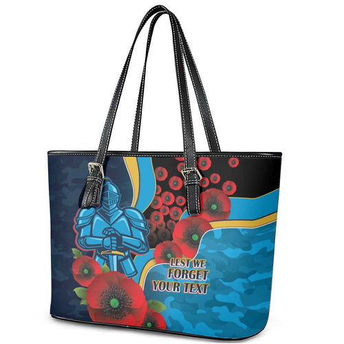 Gold Coast Titans ANZAC Personalised Leather Tote Bag Lest We Forget Poppy Camo
