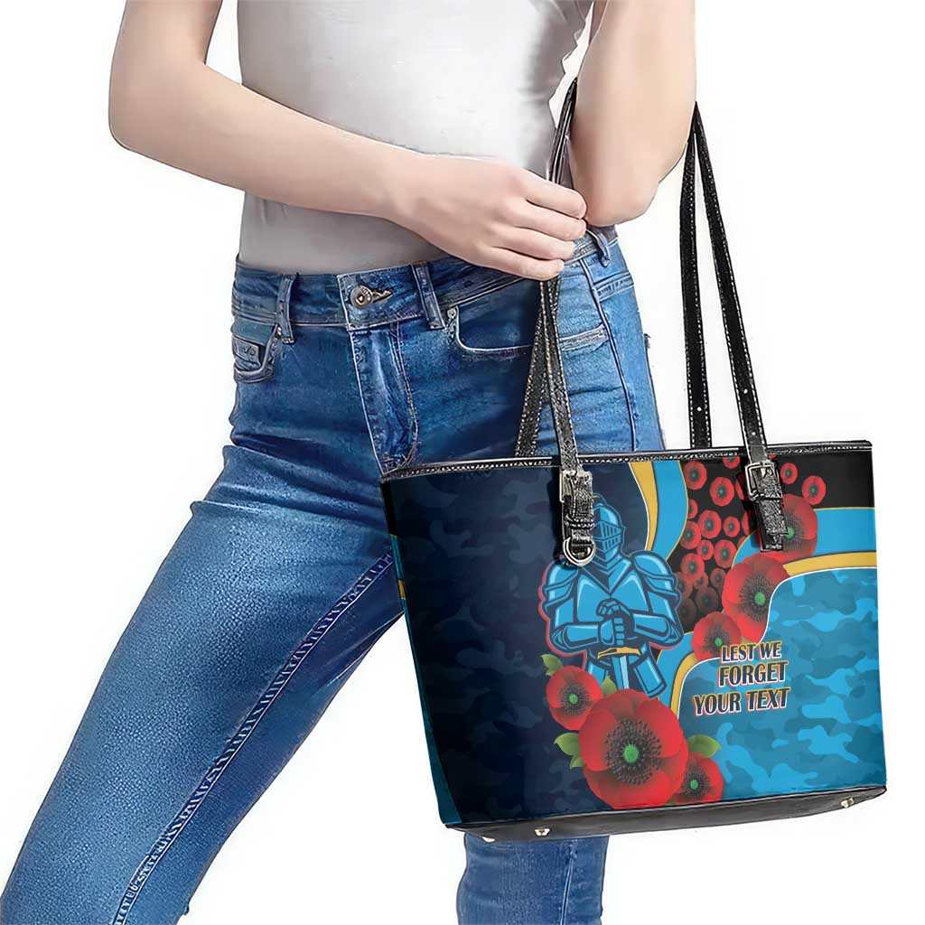 Gold Coast Titans ANZAC Personalised Leather Tote Bag Lest We Forget Poppy Camo