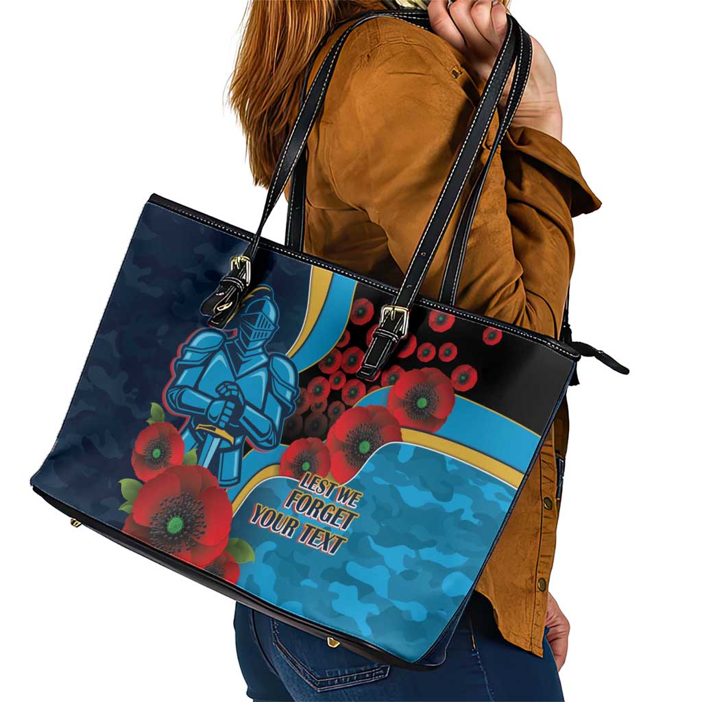Gold Coast Titans ANZAC Personalised Leather Tote Bag Lest We Forget Poppy Camo