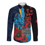 Gold Coast Titans ANZAC Personalised Long Sleeve Button Shirt Lest We Forget Poppy Camo