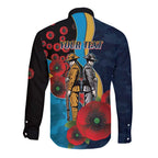 Gold Coast Titans ANZAC Personalised Long Sleeve Button Shirt Lest We Forget Poppy Camo