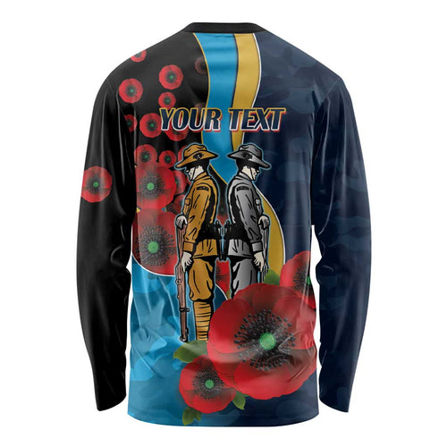 Gold Coast Titans ANZAC Personalised Long Sleeve Shirt Lest We Forget Poppy Camo
