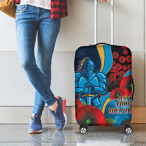 Gold Coast Titans ANZAC Personalised Luggage Cover Lest We Forget Poppy Camo