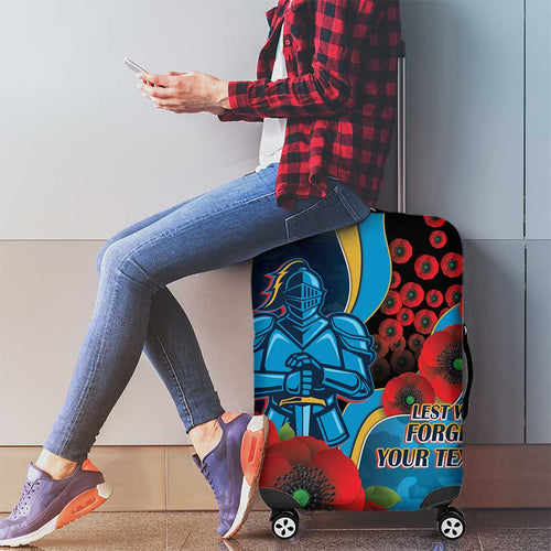 Gold Coast Titans ANZAC Personalised Luggage Cover Lest We Forget Poppy Camo