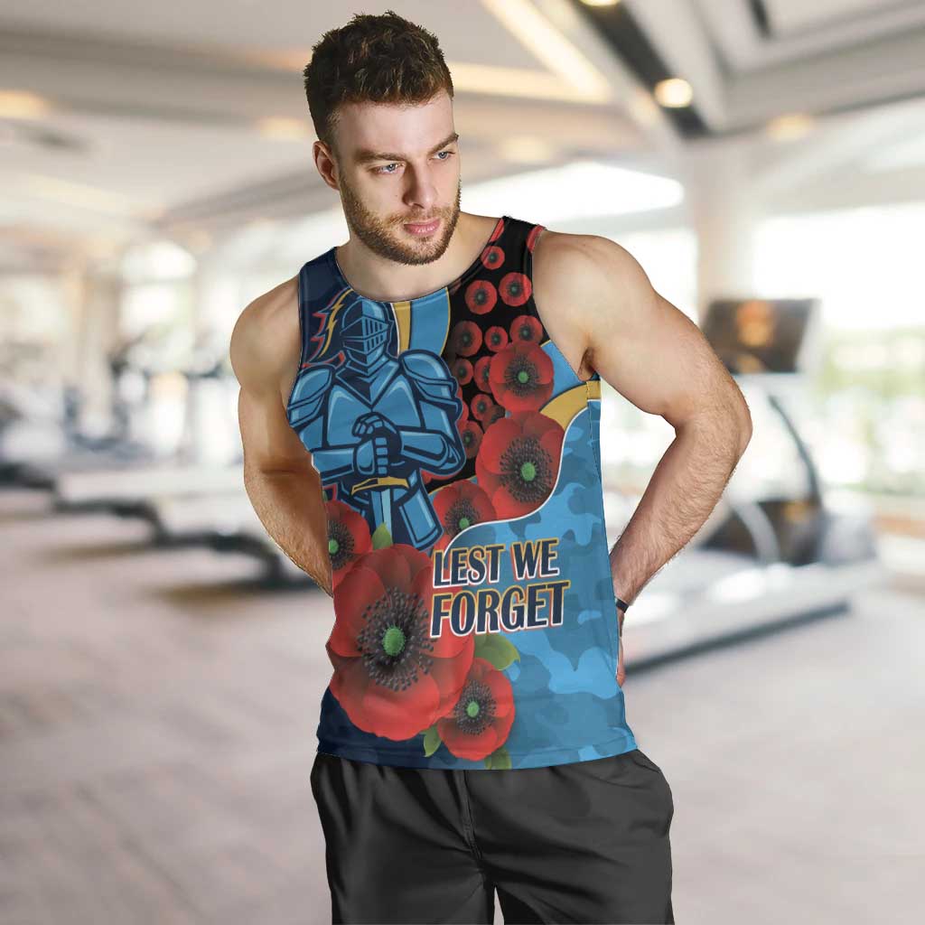 Gold Coast Titans ANZAC Personalised Men Tank Top Lest We Forget Poppy Camo
