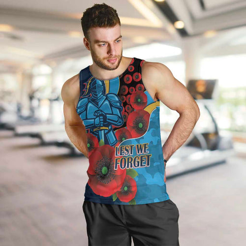 Gold Coast Titans ANZAC Personalised Men Tank Top Lest We Forget Poppy Camo