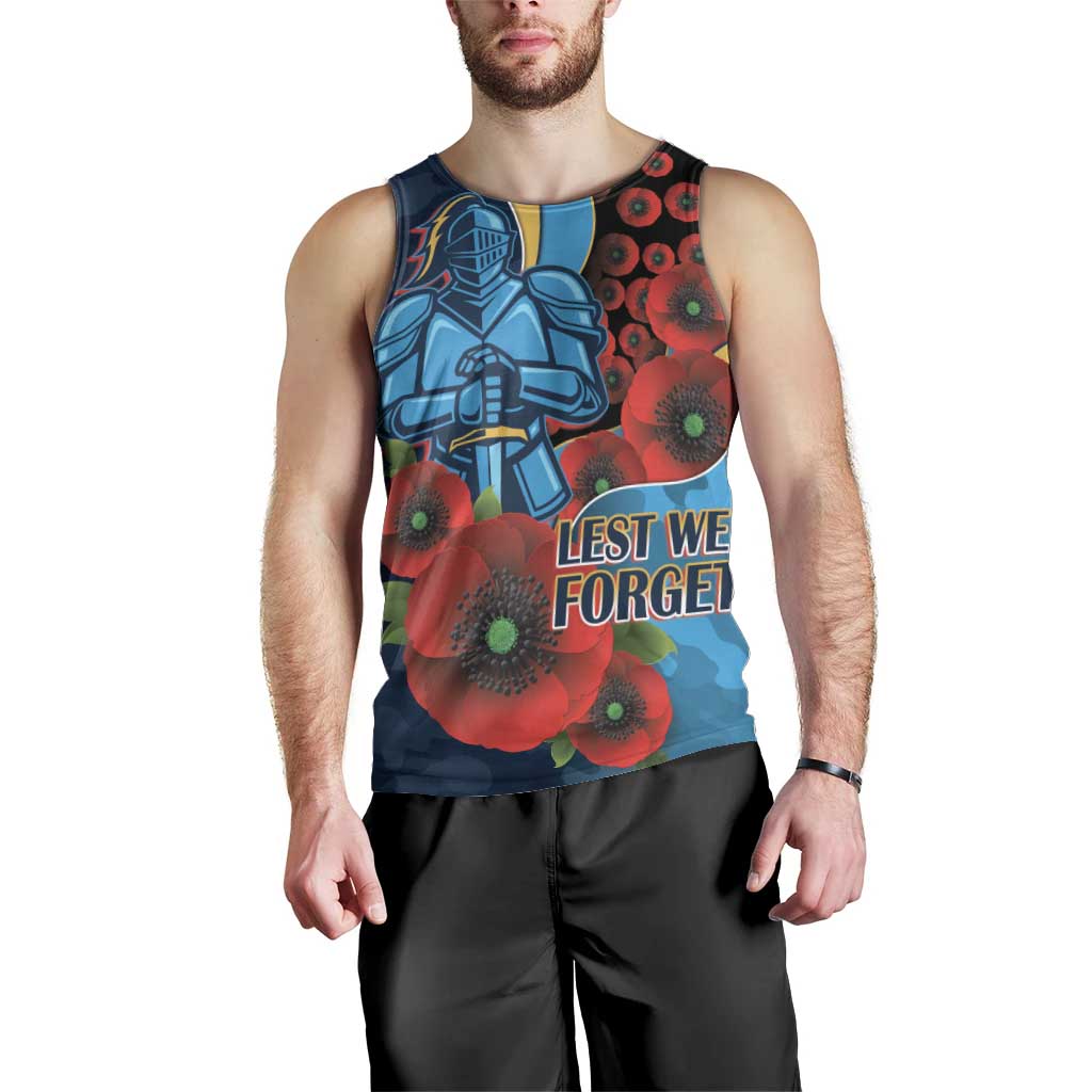 Gold Coast Titans ANZAC Personalised Men Tank Top Lest We Forget Poppy Camo